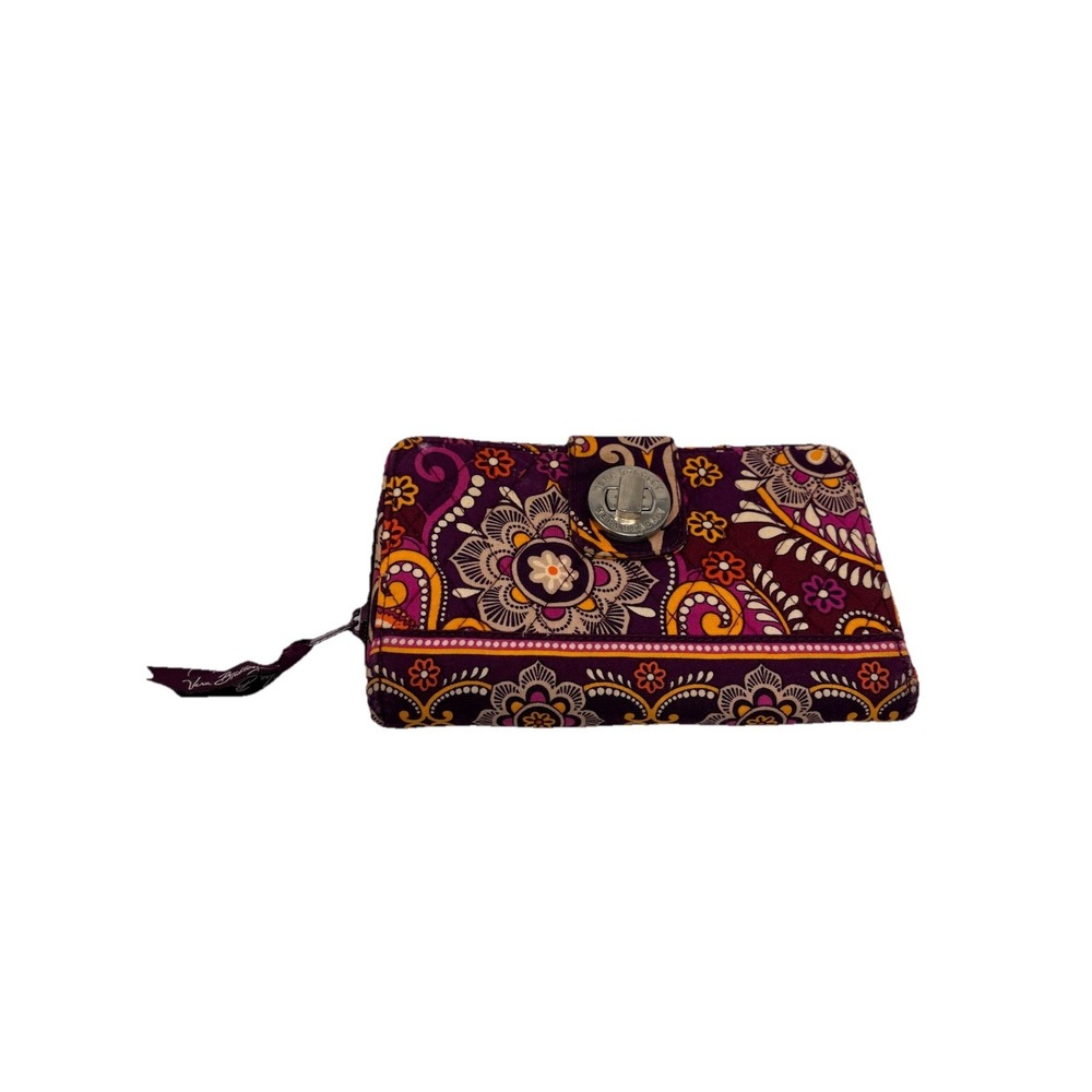 Vera Bradley Turn Lock Wallet Safari Sunset Floral Quiled